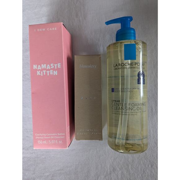 Face Oil Wash Bundle Monastery Sage La Roche Posay I Dew Care Namaste Kitten NEW - Picture 5 of 12
